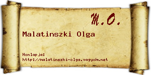 Malatinszki Olga névjegykártya