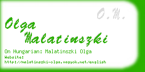 olga malatinszki business card